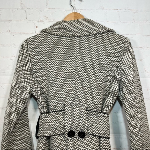 Soia & Kyo Gemma Coat Womens Small Gray Checkered Belted Peacoat Jacket NWT - Picture 9 of 16